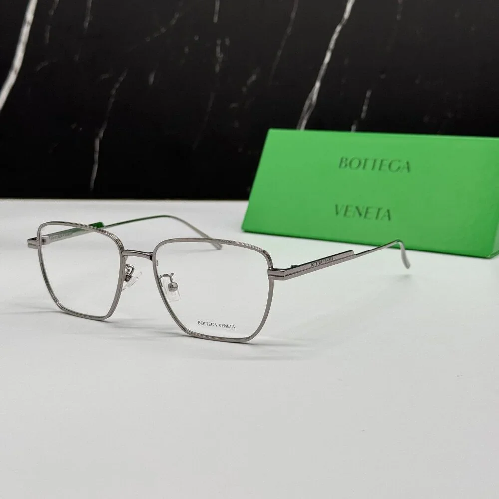 NEW BOTTEGA VENETA BV1015O 003 SILVER UNISEX EYEGLASSES BOTTEGA VENETA